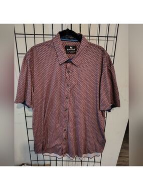Buttercloth Geometric Short Sleeve Button Up Shirt